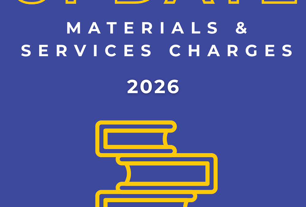 2026 Materials & Services Charges